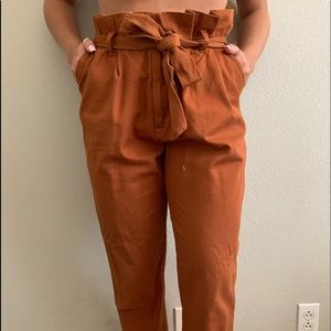 Brown paper bag pants